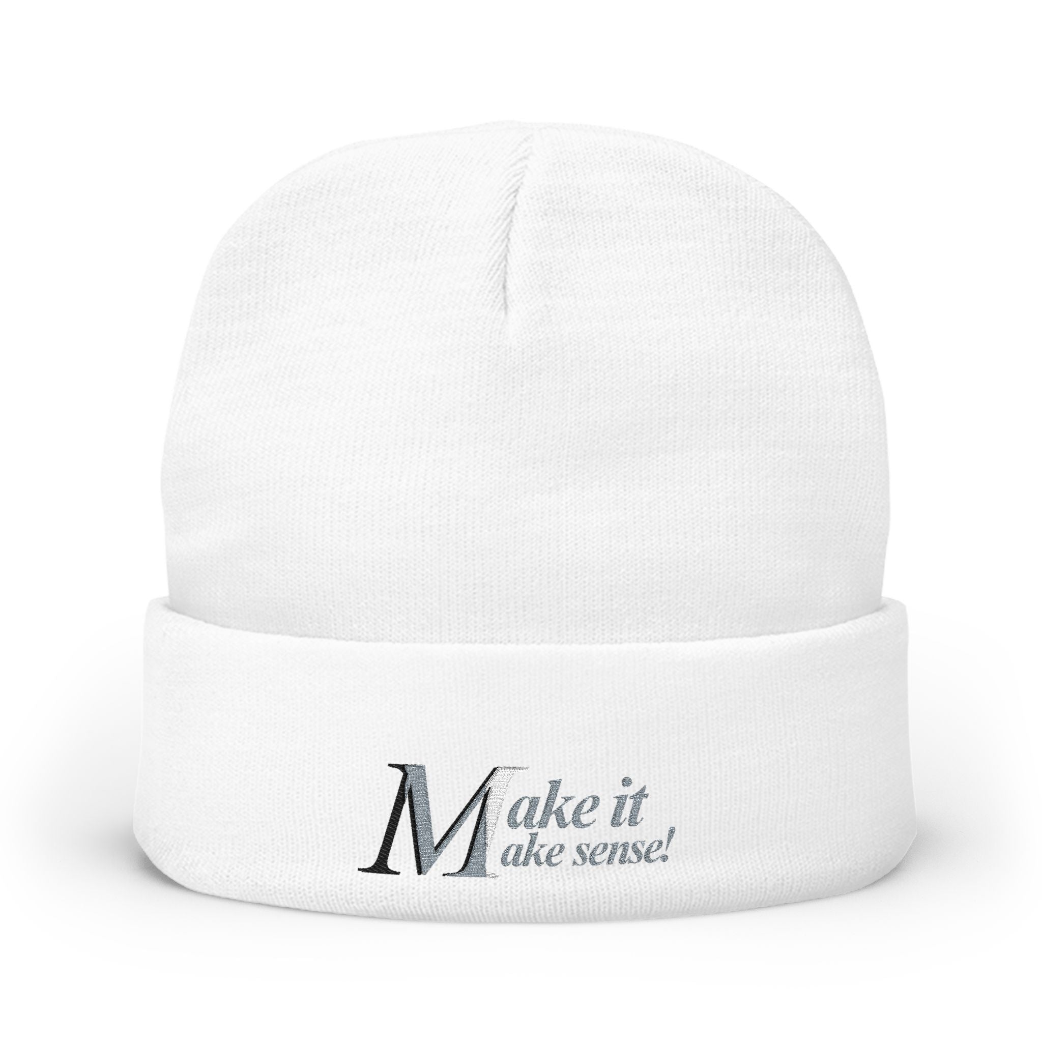 DNKE Embroidered 'Make it Make Sense!' Knit Beanie