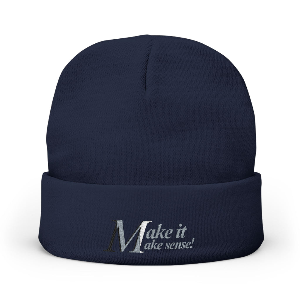DNKE Embroidered 'Make it Make Sense!' Knit Beanie