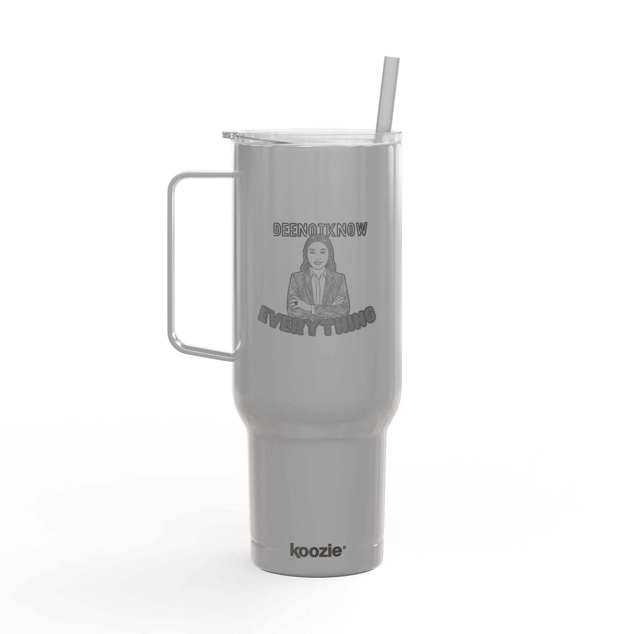 40oz Engraved Insulated Tumbler – Dee Not Know Everything " logo