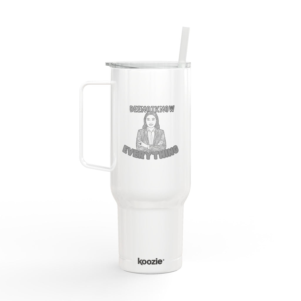 40oz Engraved Insulated Tumbler – Dee Not Know Everything " logo