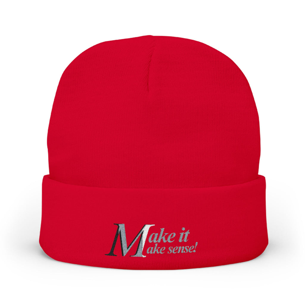 DNKE Embroidered 'Make it Make Sense!' Knit Beanie