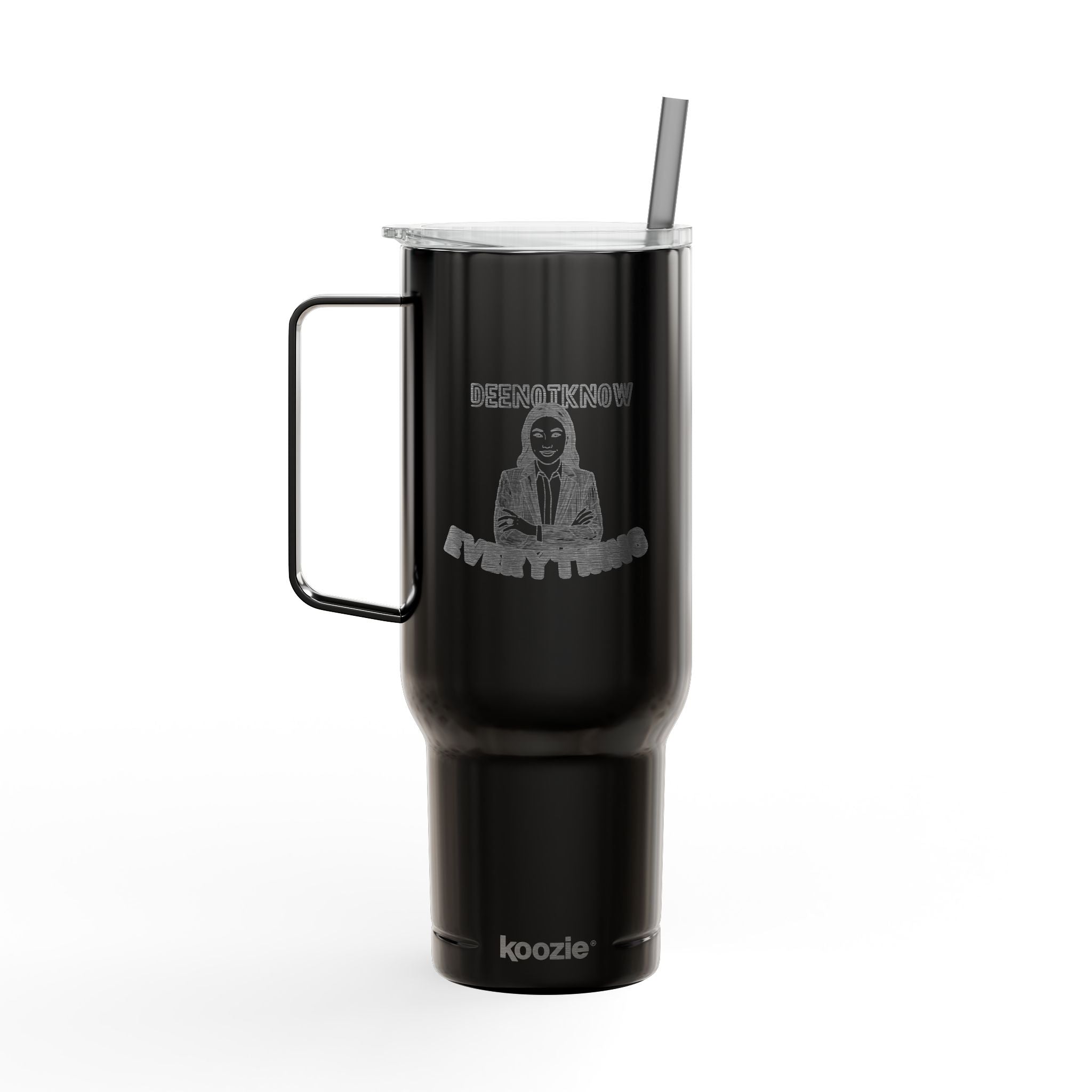 40oz Engraved Insulated Tumbler – Dee Not Know Everything " logo