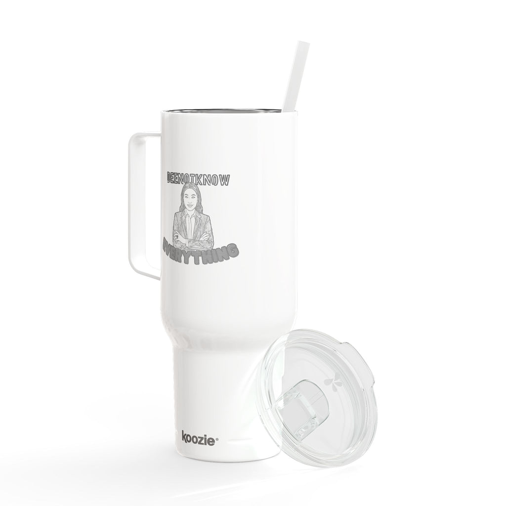 40oz Engraved Insulated Tumbler – Dee Not Know Everything " logo