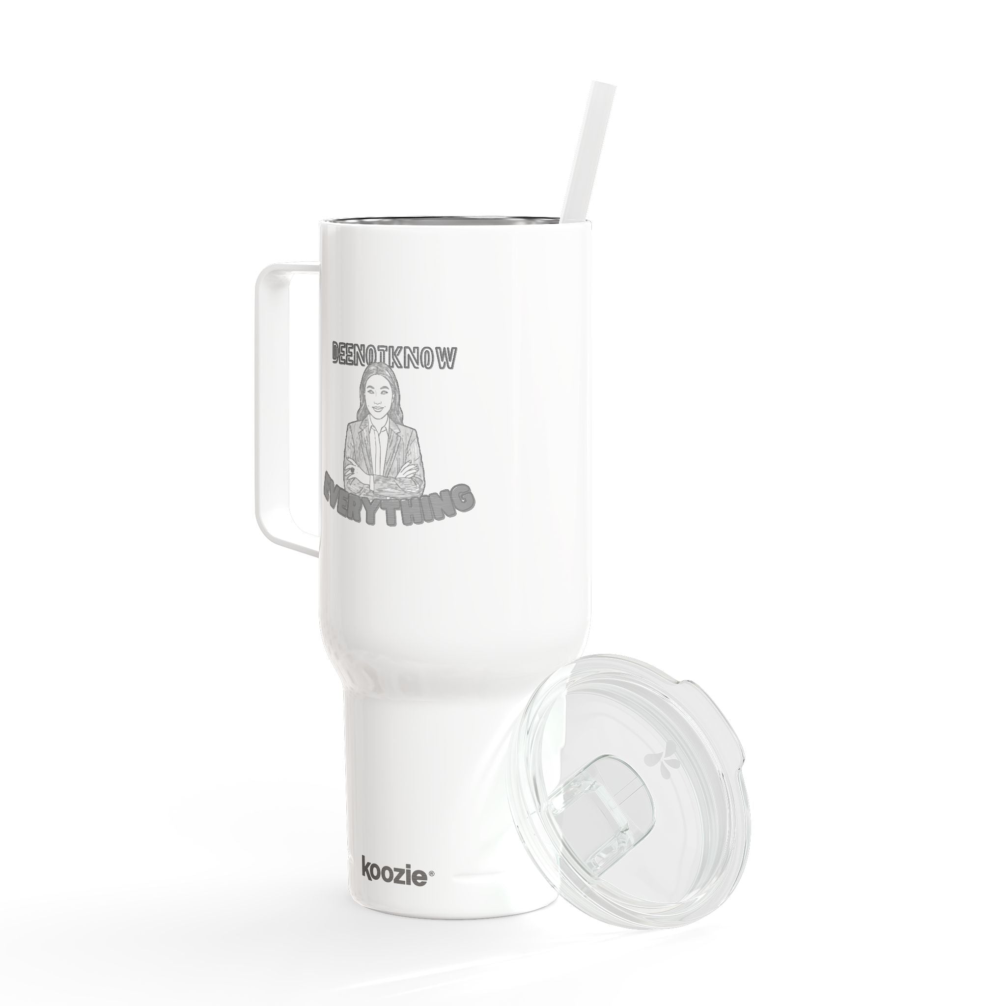 40oz Engraved Insulated Tumbler – Dee Not Know Everything " logo