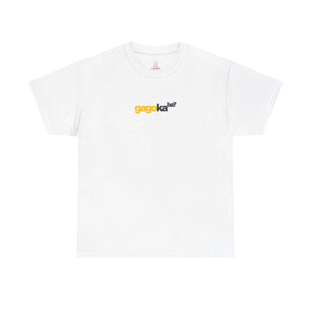 Dee Not Know  'gagokaba?' Logo Tee — White Graphic T-Shirt