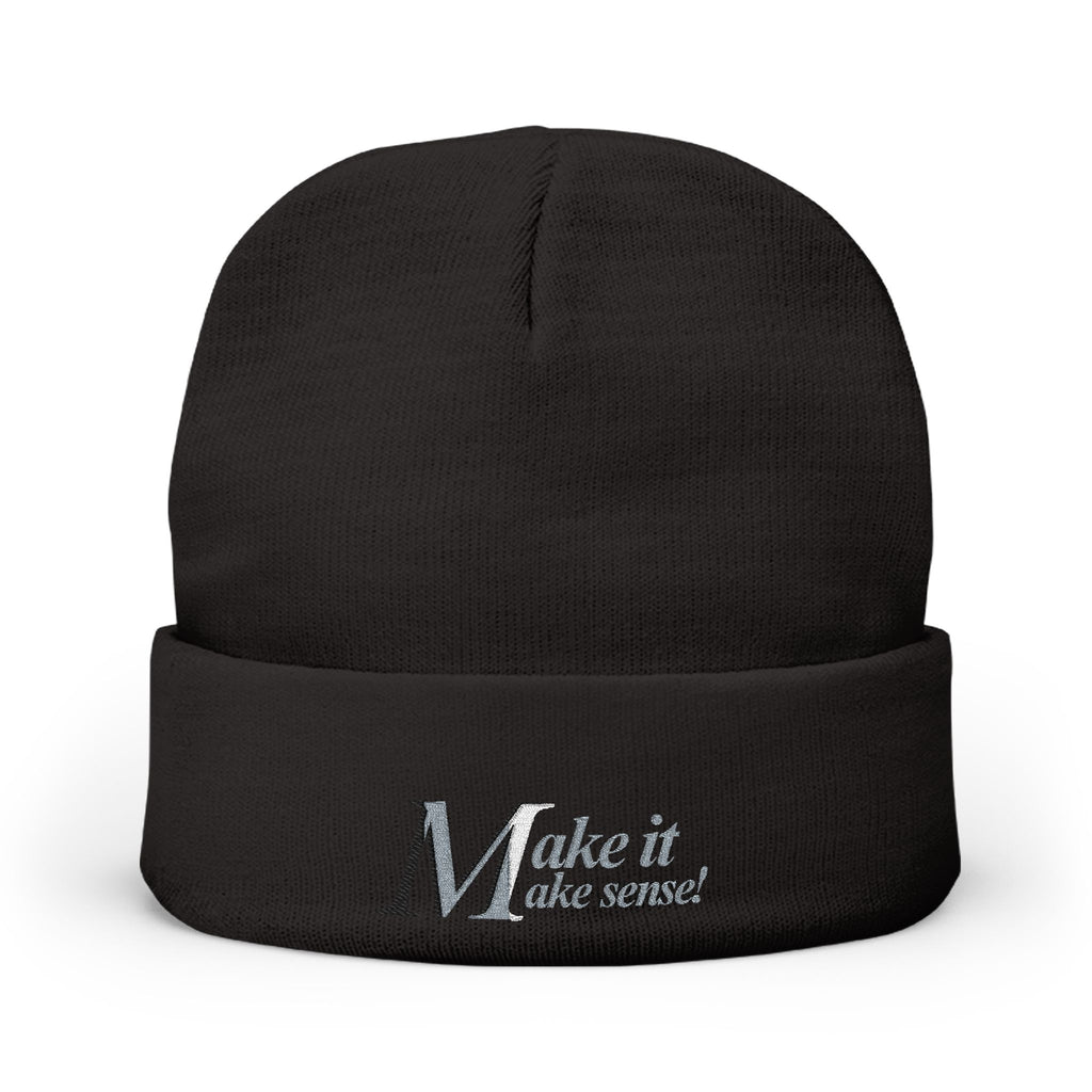 DNKE Embroidered 'Make it Make Sense!' Knit Beanie